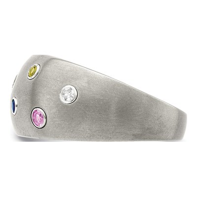 Titanium Multi-Color Sapphire Ring – view 3
