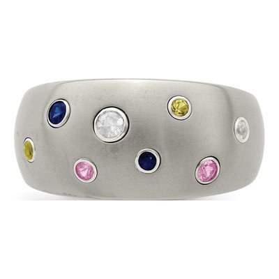 Titanium Multi-Color Sapphire Ring – view 4