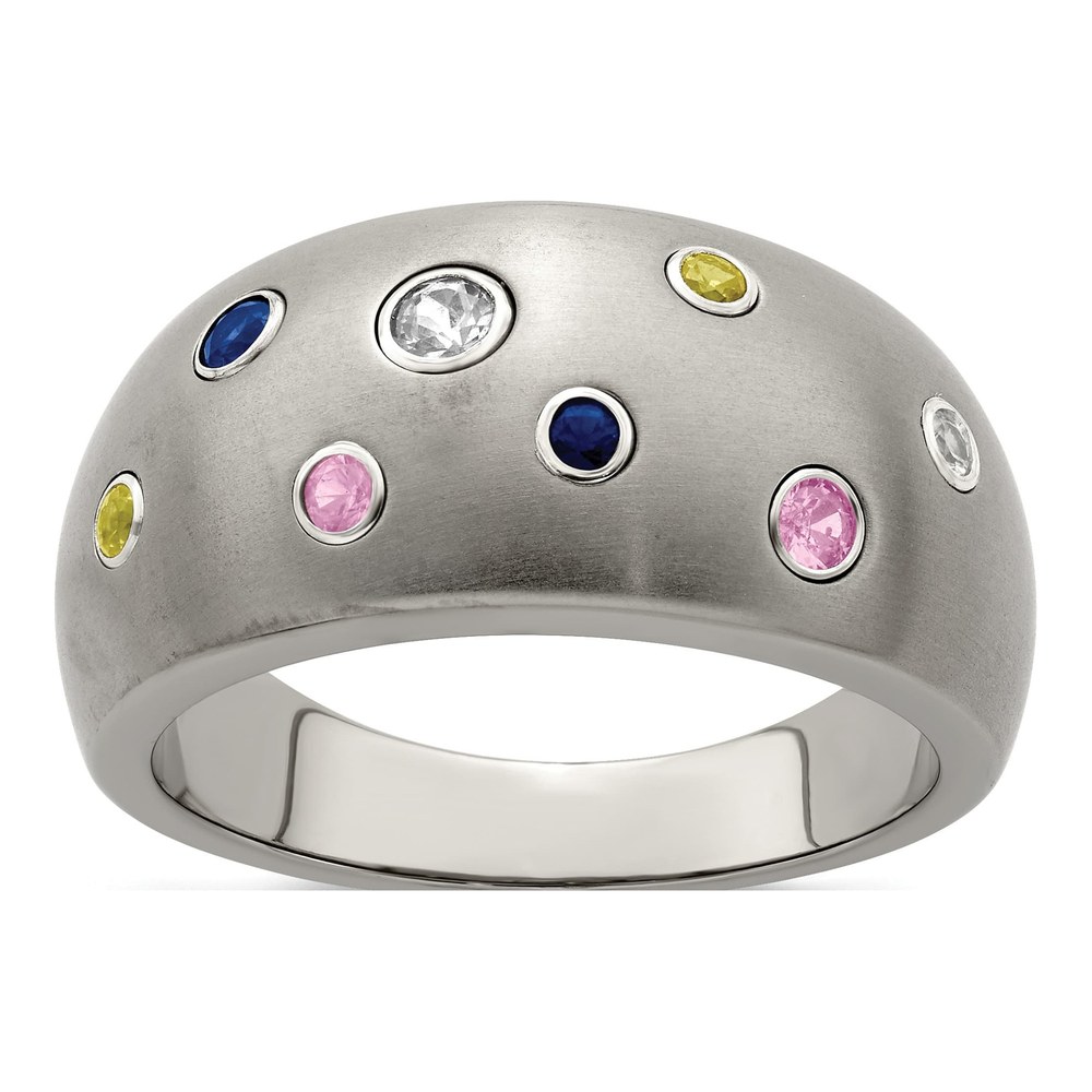 Titanium Multi-Color Sapphire Ring