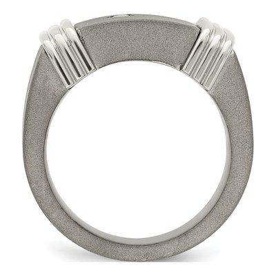 Men's Titanium 1/20 ct tw Diamond Signet Ring – view 2
