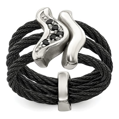 Titanium Black Spinel Ring