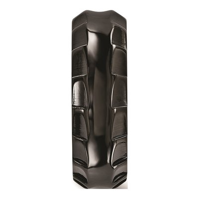 Men's Titanium 8mm Black Faceted Wedding Band – view 3