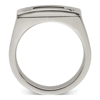 Titanium 10mm Black Leather Wedding Band – view 2