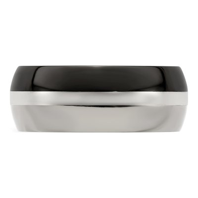 Titanium & Sterling Silver 9mm Black Wedding Band – view 5