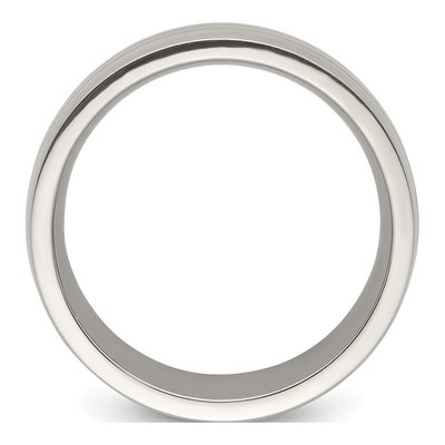 Men's Titanium & Sterling Silver 9mm Wedding Band – view 3