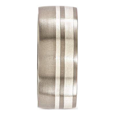 Men's Titanium & Sterling Silver 9mm Wedding Band – view 4
