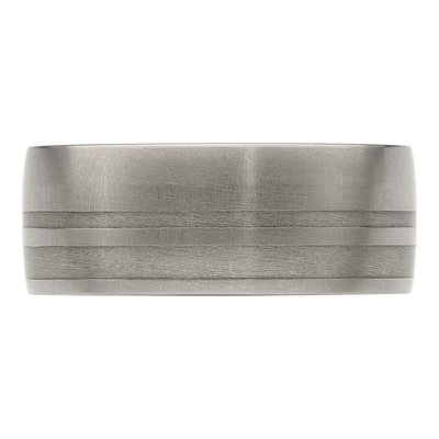 Men's Titanium & Sterling Silver 9mm Wedding Band – view 5