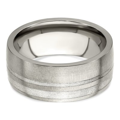 Men's Titanium & Sterling Silver 9mm Wedding Band – view 7