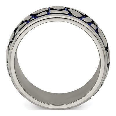 Titanium 10mm Blue Anodized Wedding Band – view 2