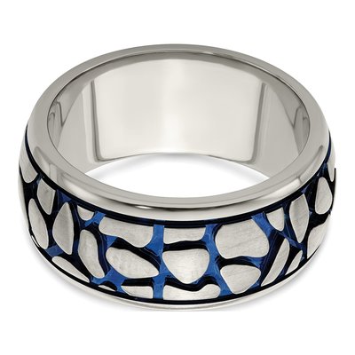Titanium 10mm Blue Anodized Wedding Band – view 4