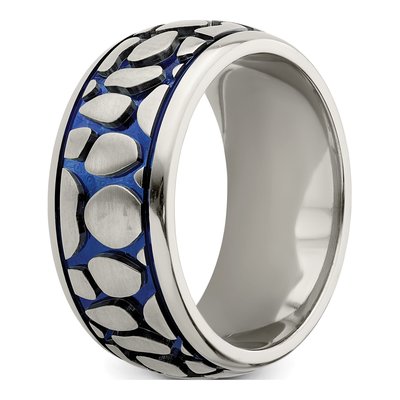 Titanium 10mm Blue Anodized Wedding Band – view 5