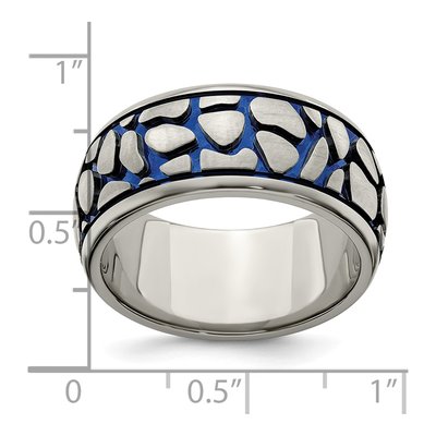 Titanium 10mm Blue Anodized Wedding Band – view 8
