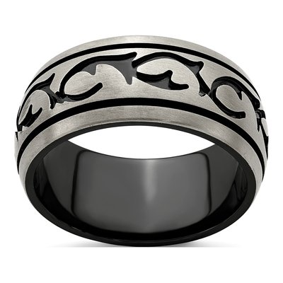 Titanium 10mm Black Wedding Band