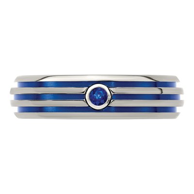 Titanium Sapphire Anodized Ring – view 4