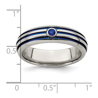 Titanium Sapphire Anodized Ring – view 8