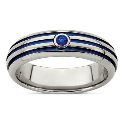 Titanium Sapphire Anodized Ring