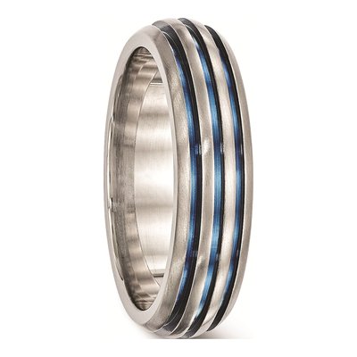 Titanium 6mm Blue Anodized Wedding Band – view 6