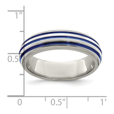 Titanium 6mm Blue Anodized Wedding Band – view 8
