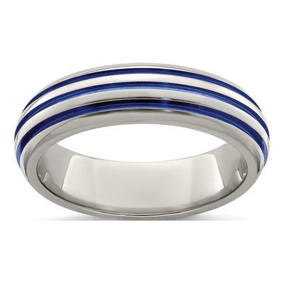 Titanium 6mm Blue Anodized Wedding Band