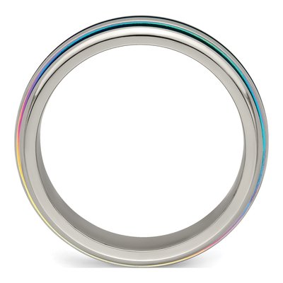 Titanium 6mm Multi-Color Grooved Wedding Band – view 2