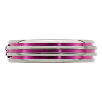 Titanium 6mm Pink Sapphire Wedding Band – view 3