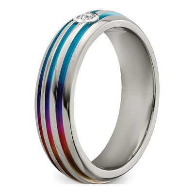 Titanium 6mm Rainbow Anodized Wedding Band – view 7
