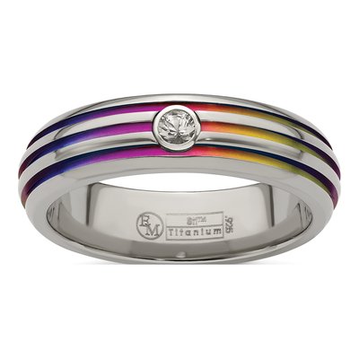 Titanium 6mm Rainbow Anodized Wedding Band