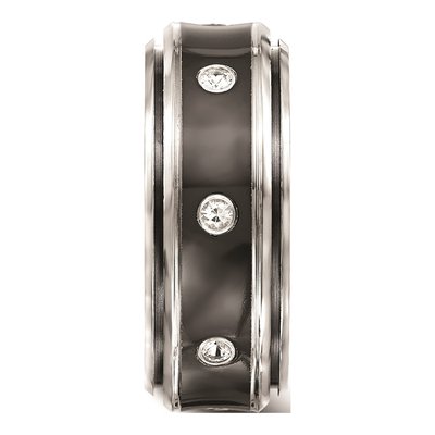 Titanium 9mm Black Sapphire Wedding Band – view 4