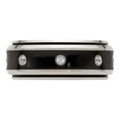 Titanium 9mm Black Sapphire Wedding Band – view 5