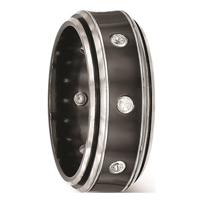 Titanium 9mm Black Sapphire Wedding Band – view 6