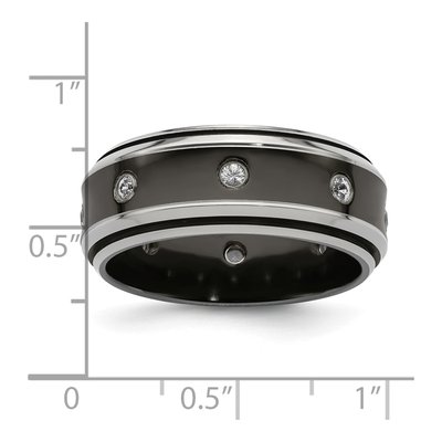 Titanium 9mm Black Sapphire Wedding Band – view 8