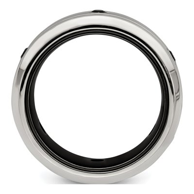 Titanium & Sterling Silver Black Spinel Ring – view 2