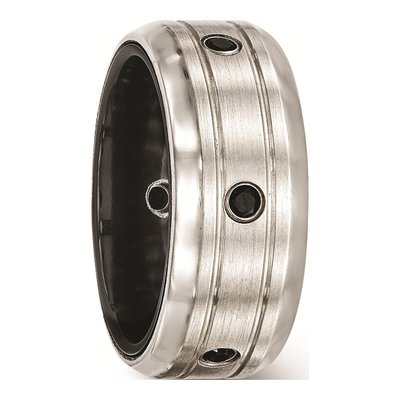 Titanium & Sterling Silver Black Spinel Ring – view 5