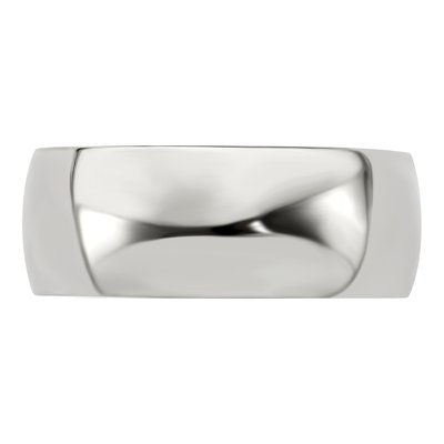 Titanium & Sterling Silver 10mm Black Domed Wedding Band – view 4