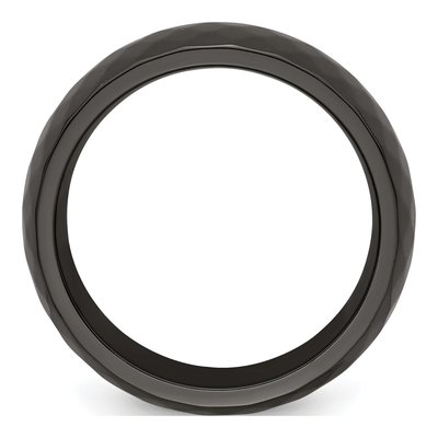 Titanium 9mm Black Faceted Wedding Band – view 3