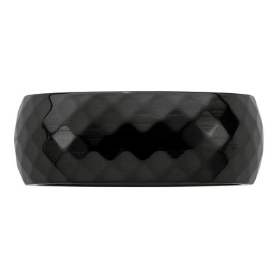 Titanium 9mm Black Faceted Wedding Band – view 4