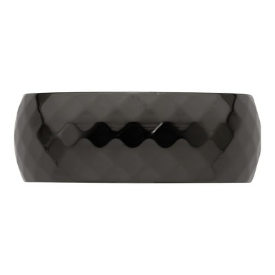 Titanium 9mm Black Faceted Wedding Band – view 5