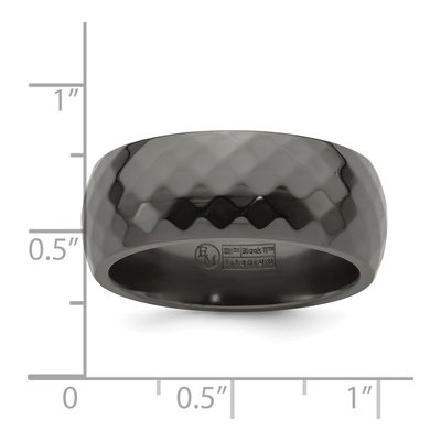 Titanium 9mm Black Faceted Wedding Band – view 8