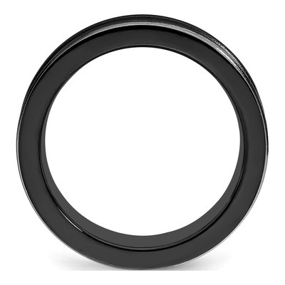 Titanium 7mm Black Concave Wedding Band – view 2