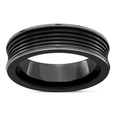 Titanium 7mm Black Concave Wedding Band