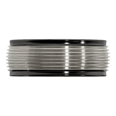 Titanium 9mm Black Grooved Step Edge Wedding Band – view 4