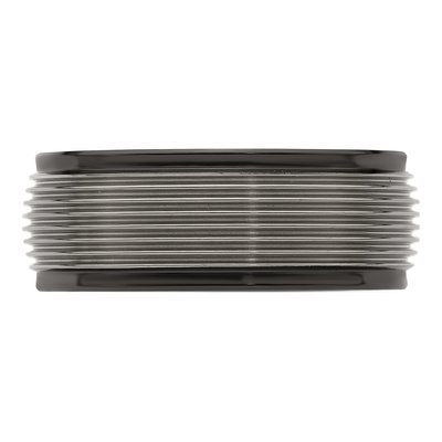 Titanium 9mm Black Grooved Step Edge Wedding Band – view 5