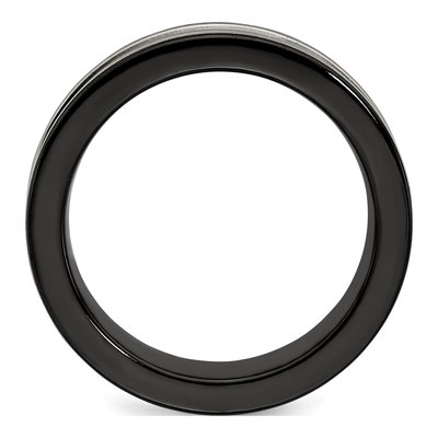 Titanium 7mm Black Ti Grooved Wedding Band – view 2