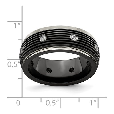 Titanium 9mm Black Wedding Band – view 7