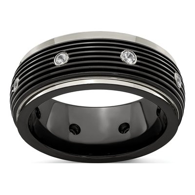 Titanium 9mm Black Wedding Band