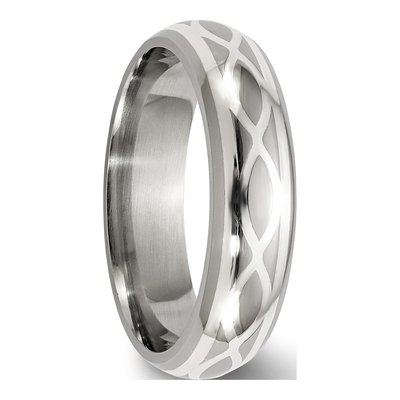 Titanium & Sterling Silver 6mm Infinity Wedding Band – view 5