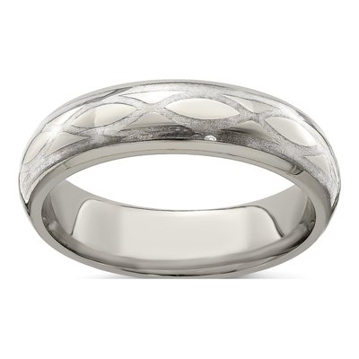 Titanium & Sterling Silver 6mm Infinity Wedding Band