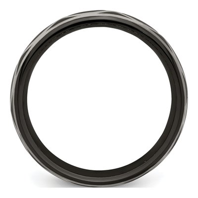 Titanium & Sterling Silver 6mm Black Infinity Wedding Band – view 3