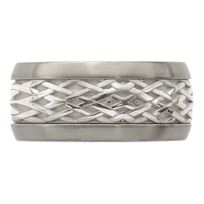 Titanium & Sterling Silver 11mm Weave Wedding Band – view 3