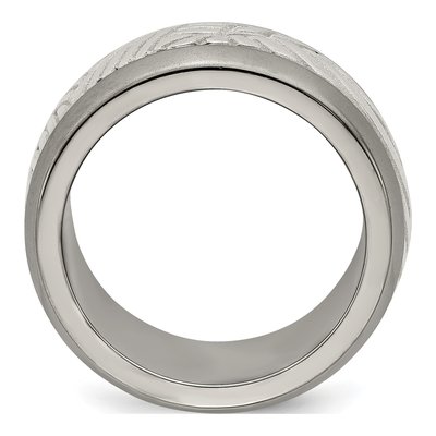 Titanium & Sterling Silver 11mm Leaf Wedding Band – view 2